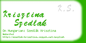 krisztina szedlak business card