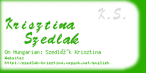 krisztina szedlak business card